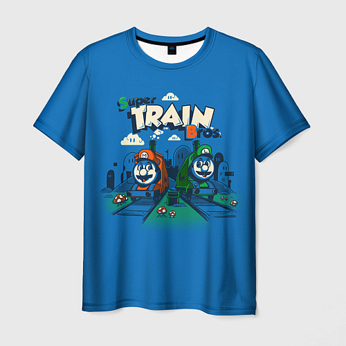 Мужская футболка Super train bros / 3D-принт – фото 1