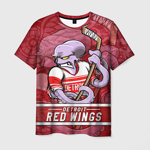 Мужская футболка Детройт Ред Уингз, Detroit Red Wings Маскот / 3D-принт – фото 1