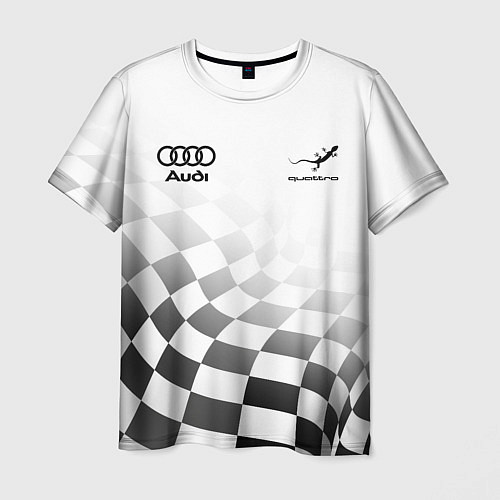 Мужская футболка Audi Quattro, Ауди Кватро, Финишный флаг / 3D-принт – фото 1