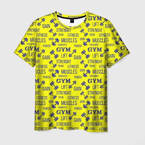 Мужская футболка GYM Спортзал / 3D-принт – фото 1