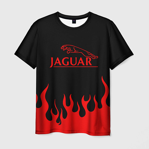 Мужская футболка Jaguar, Ягуар огонь / 3D-принт – фото 1