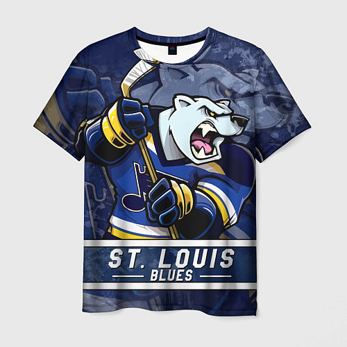 Мужская футболка Сент-Луис Блюз, St Louis Blues Маскот / 3D-принт – фото 1