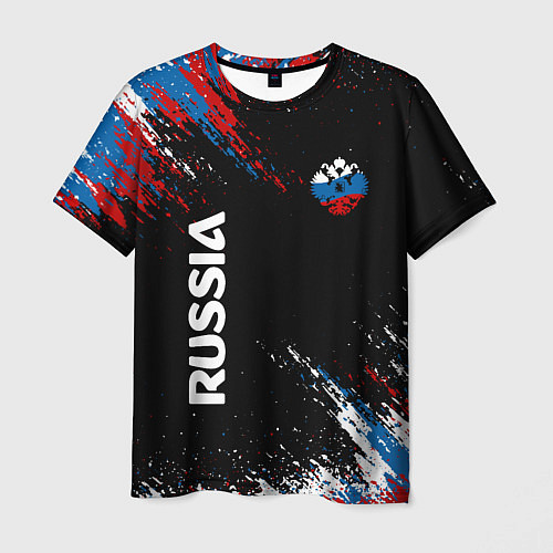 Мужская футболка Russia Штрихи в цвет Флага / 3D-принт – фото 1