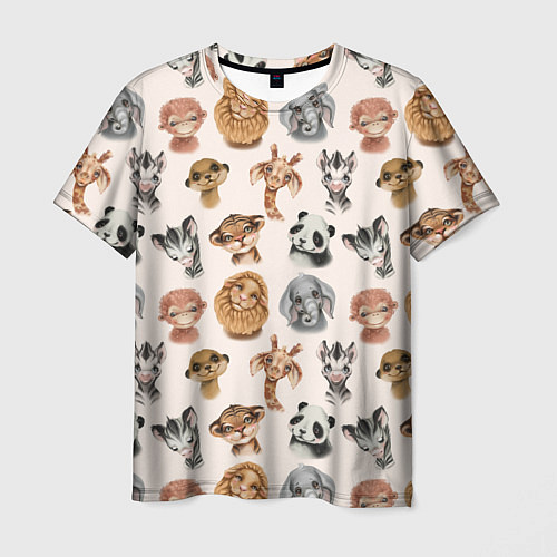 Мужская футболка Милые дикие животные / 3D-принт – фото 1