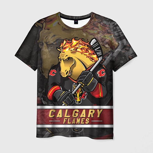 Мужская футболка Калгари Флэймз, Calgary Flames Маскот / 3D-принт – фото 1