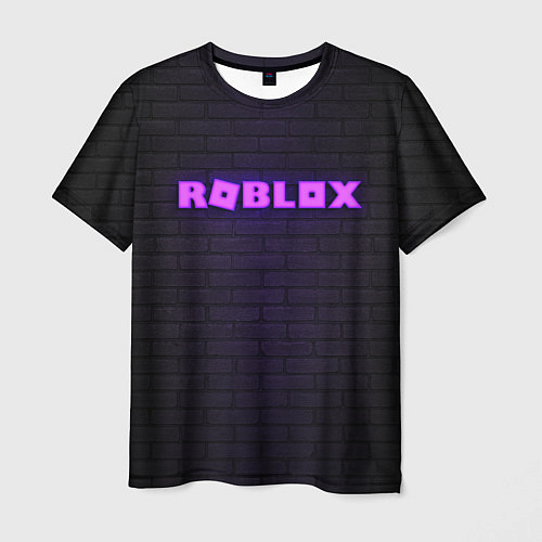 Мужская футболка ROBLOX NEON LOGO ИГРА РОБЛОКС / 3D-принт – фото 1