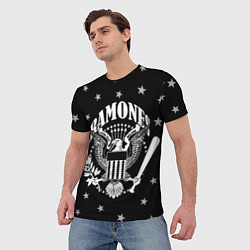 Футболка мужская Ramones Рамонес, цвет: 3D-принт — фото 2