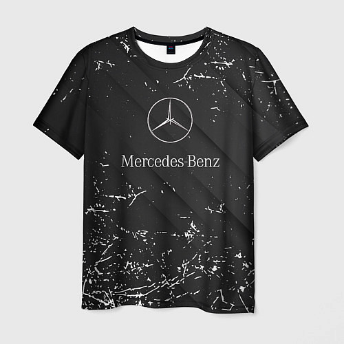 Мужская футболка Mercedes-Benz штрихи black / 3D-принт – фото 1