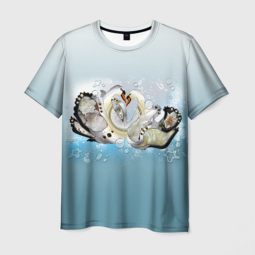 Мужская футболка Танец Любви 1 Лебеди / 3D-принт – фото 1