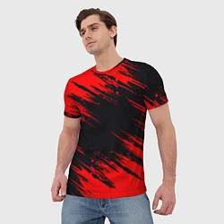 Футболка мужская Красная краска брызги, цвет: 3D-принт — фото 2