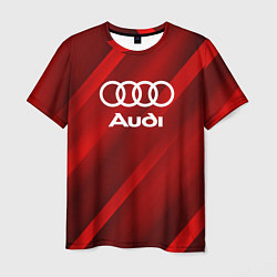 Футболка мужская Audi red полосы, цвет: 3D-принт