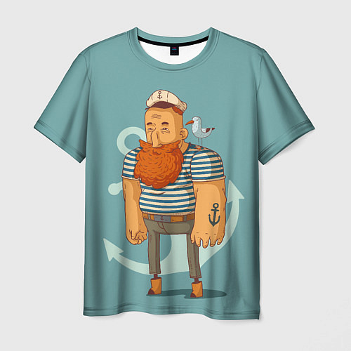 Мужская футболка Старый добрый моряк / 3D-принт – фото 1