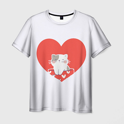 Мужская футболка Котик желает любви / 3D-принт – фото 1