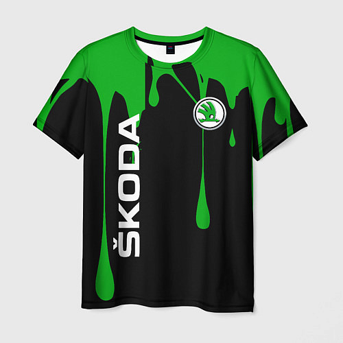 Мужская футболка Skoda: Подтеки / 3D-принт – фото 1
