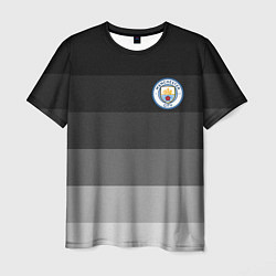 Футболка мужская Манчестер Сити, Manchester City, Серый градиент, цвет: 3D-принт