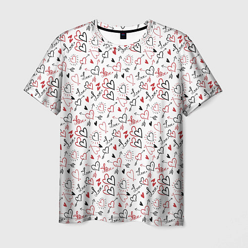 Мужская футболка Valentines Pattern / 3D-принт – фото 1