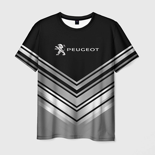 Мужская футболка Peugeot серая геометрия / 3D-принт – фото 1