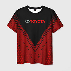 Футболка мужская Toyota Красная текстура, цвет: 3D-принт