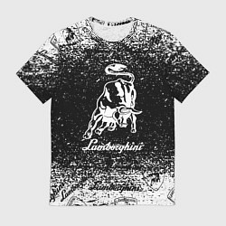 Футболка мужская Lamborghini grunge бык, цвет: 3D-принт