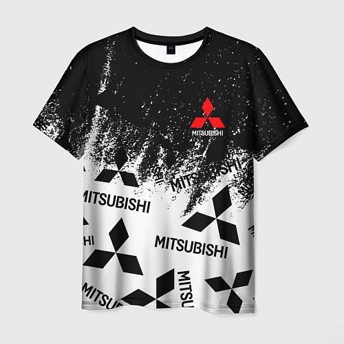 Мужская футболка Mitsubishi black & white / 3D-принт – фото 1