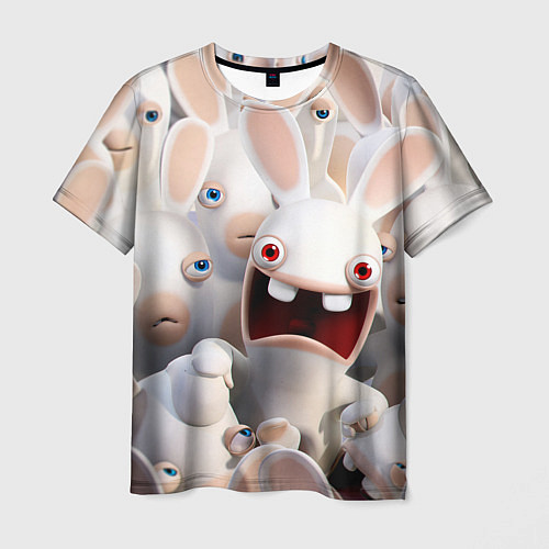 Мужская футболка Бешеные кролики в толпе / 3D-принт – фото 1