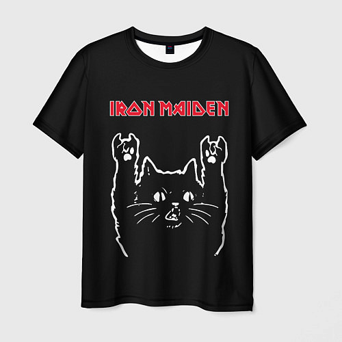 Мужская футболка Iron Maiden Рок кот / 3D-принт – фото 1