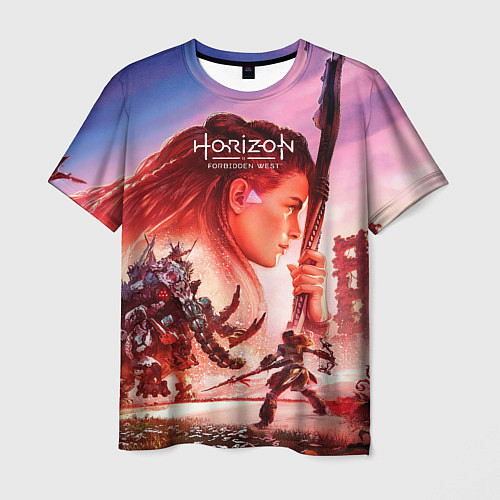 Мужская футболка Horizon Forbidden West game poster / 3D-принт – фото 1