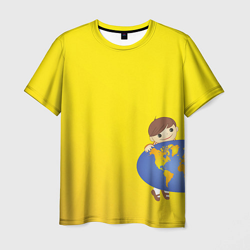 Мужская футболка Мальчик из советского Атласа Мир / 3D-принт – фото 1