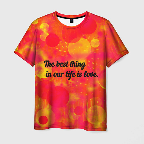 Мужская футболка Life is love / 3D-принт – фото 1