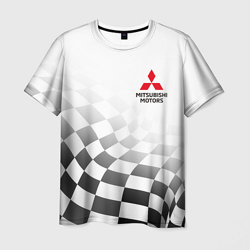 Мужская футболка Митсубиси Mitsubishi финишный флаг / 3D-принт – фото 1