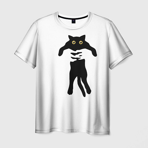 Мужская футболка Кот в руках / 3D-принт – фото 1
