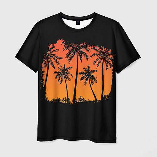 Мужская футболка Пальмы на пляже / 3D-принт – фото 1