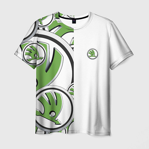 Мужская футболка Skoda Half Pattern Logo / 3D-принт – фото 1