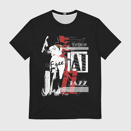 Мужская футболка JAZZ девушка / 3D-принт – фото 1