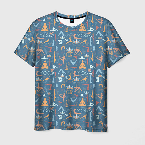 Мужская футболка Йога, Гимнастика, Медитация / 3D-принт – фото 1