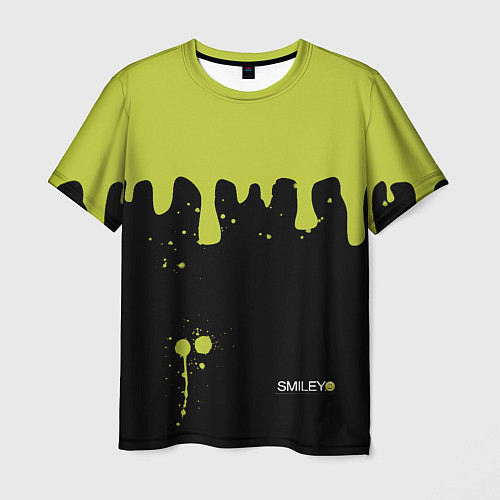 Мужская футболка Smiley Смайл Брызги / 3D-принт – фото 1