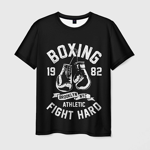 Мужская футболка БОКС, БОКСЕРСКИЕ ПЕРЧАТКИ BOXING / 3D-принт – фото 1