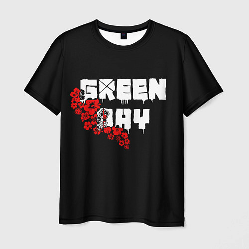 Мужская футболка Green day Цветы / 3D-принт – фото 1