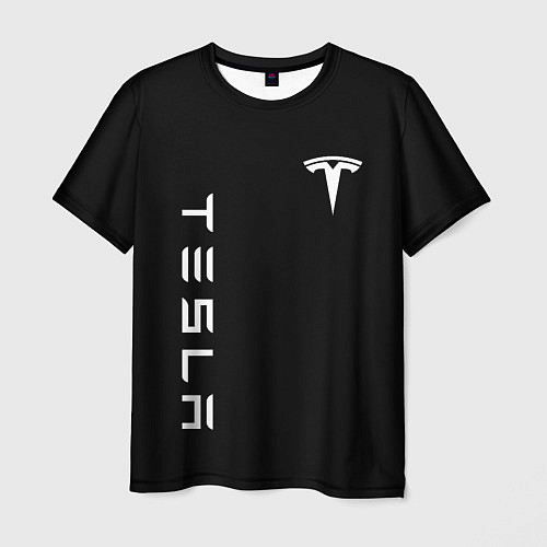 Мужская футболка Tesla Тесла логотип и надпись / 3D-принт – фото 1