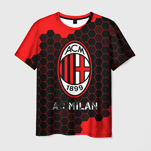 Мужская футболка МИЛАН AC Milan Соты / 3D-принт – фото 1