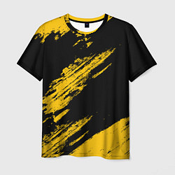 Мужская футболка BLACK AND YELLOW GRUNGE ГРАНЖ