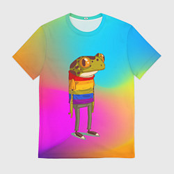 Футболка мужская Радужная лягушка Rainbow Frog, цвет: 3D-принт