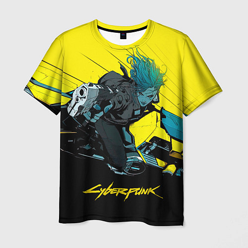 Мужская футболка Vi Ви на мотоцикле cyberpunk 2077 / 3D-принт – фото 1