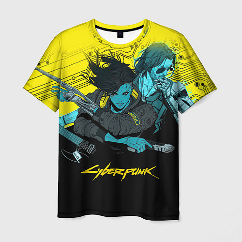 Мужская футболка Ви и Джонни Cyberpunk 2077 Vi johnny / 3D-принт – фото 1