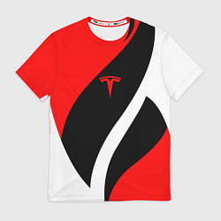 Футболка мужская TELSA MOTORS RED, цвет: 3D-принт