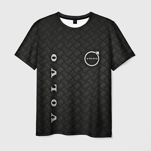 Мужская футболка Логотип VOLVO на металле / 3D-принт – фото 1