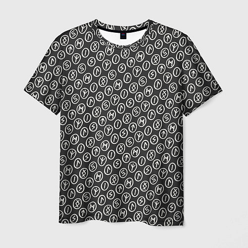 Мужская футболка Рунический алфавит паттерн / 3D-принт – фото 1