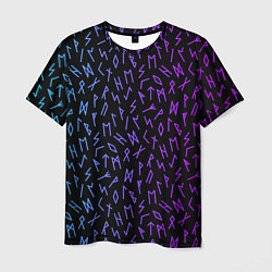 Футболка мужская Рунический алфавит Neon pattern, цвет: 3D-принт