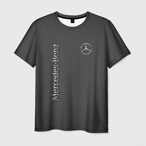 Мужская футболка Mercedes карбоновые полосы / 3D-принт – фото 1