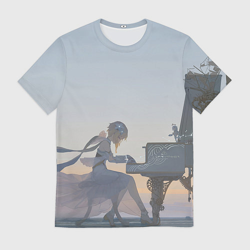 Мужская футболка LUMINE PLAYS PIANO GENSHIN IMPACT / 3D-принт – фото 1